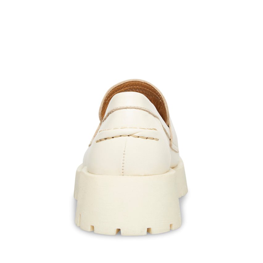 Loafers Steve Madden Lawrence Cuero Mujer Blancas | ES OP8E21